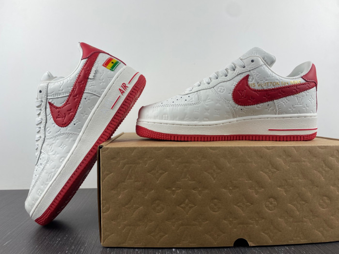 nike low air force 1 x white red