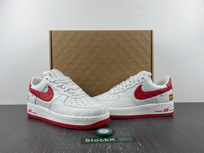 nike low air force 1 x white red
