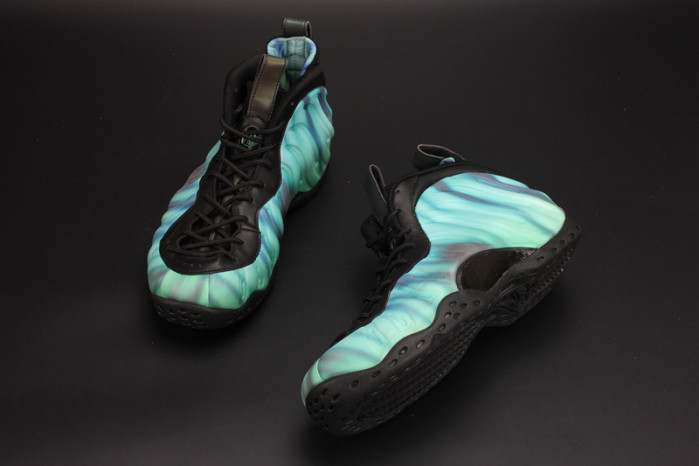 nike air foamposite one “N0*Hern lights” black/green mens 840559-001