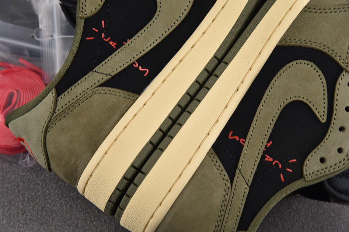 travis scott x air jordan 1 low og “black olive” dm7866-002