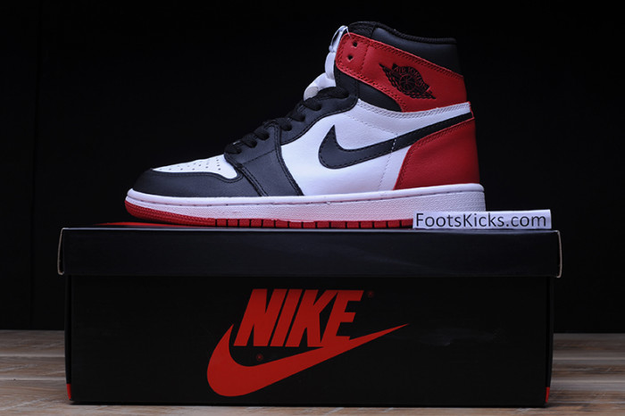 air jordan 1 high og “black toe” white/ black-varsity red 555088-125